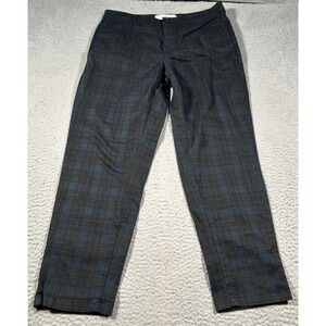 Department Five Pants Men 31x25 Blue Green Plaid‎ Straight Leg Button Fly Italy